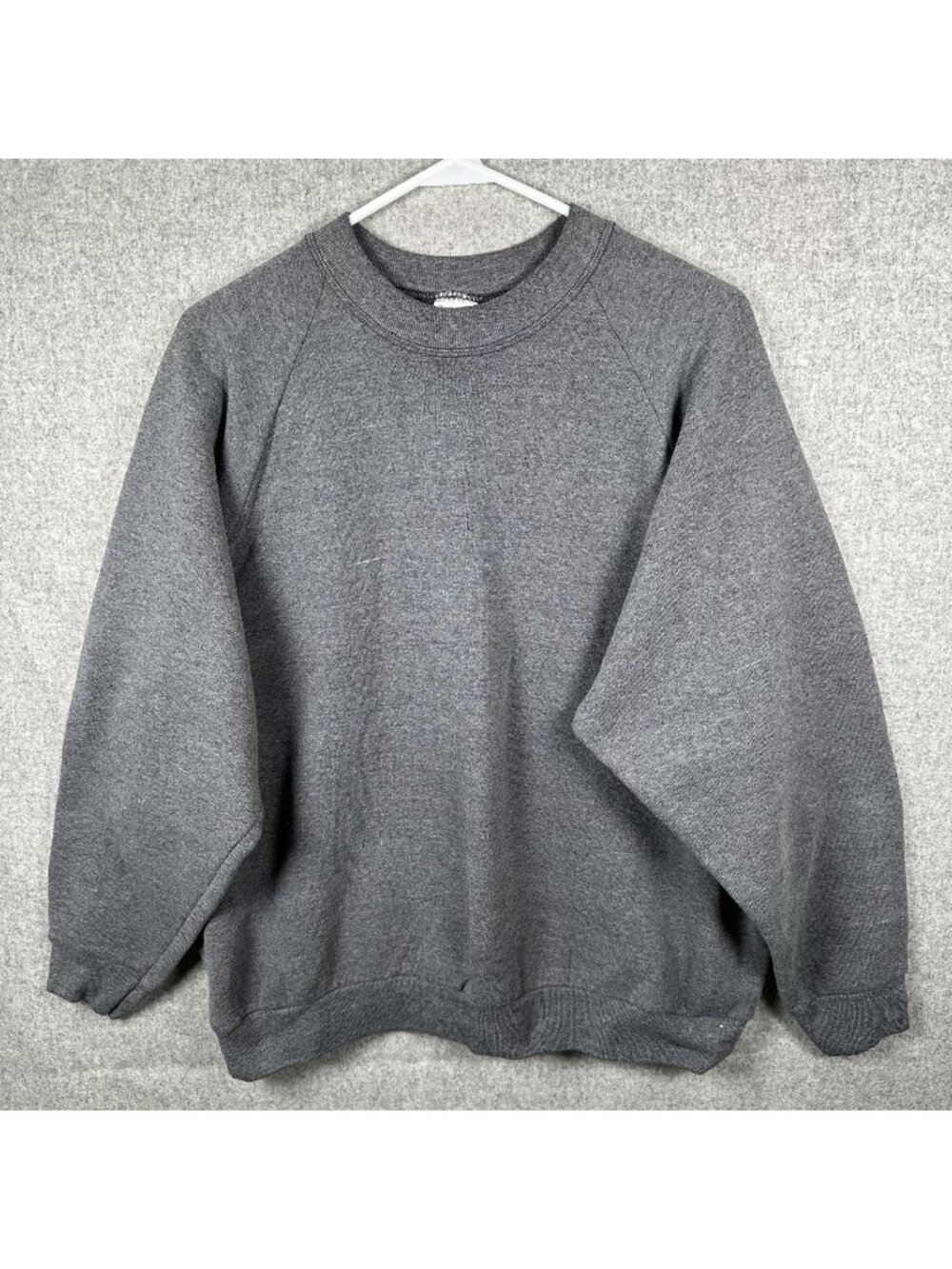 Vintage Fruit of the Loom XL Sweatshirt Gray Blank Cotton Blend Pullover Crew